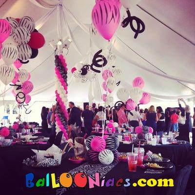 A recent zebra themed BaLLOONiacs event at New Albany Links Country Club.