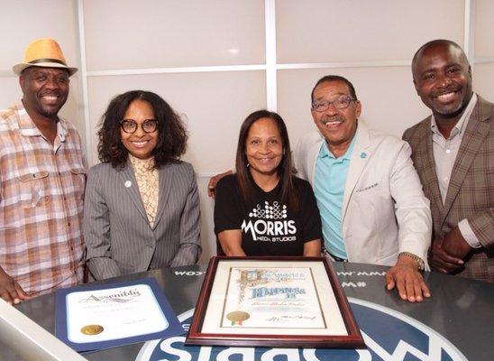 Morris Media Studio receives acknowledgements from the City of Los Angeles.