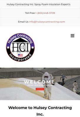 Hulsey Contracting Inc. Project designed by Throlson Web Design.