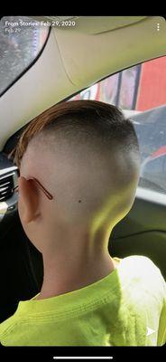 Back of my sons head clean shaved