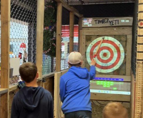 Axe throwing fun for the family!