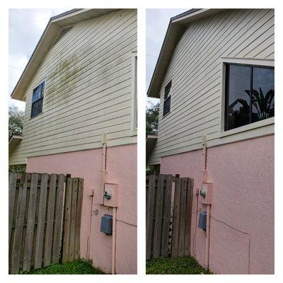 Exterior Wall Cleaning, Soffits, Gutters and Fascia. High Pressure Cleaning in Viera Melbourne Florida Brevard County