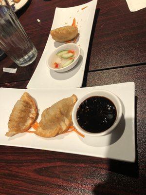 Curry puffs and fried chicken dumplings