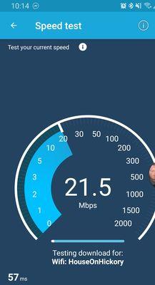 Speed Test with new setup