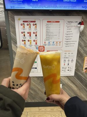 2 Ladies Milk Tea and chunky mango slush