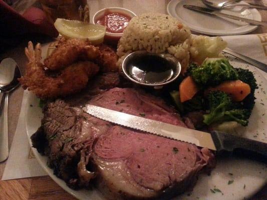 Prime Rib & Prawns Special $18.95