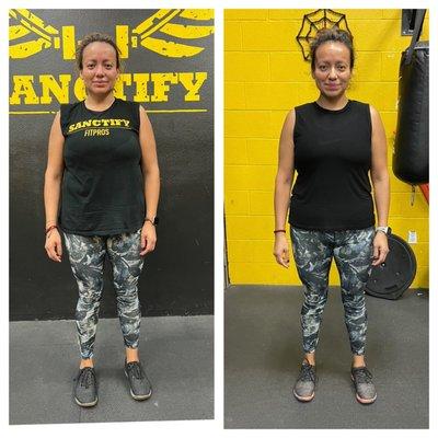 five week challenge results  thank you Sanctity Fitpros!