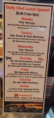 Weekly specials