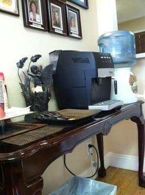 Cookies, coffee, and water in the waiting room. COOKIES!!!!