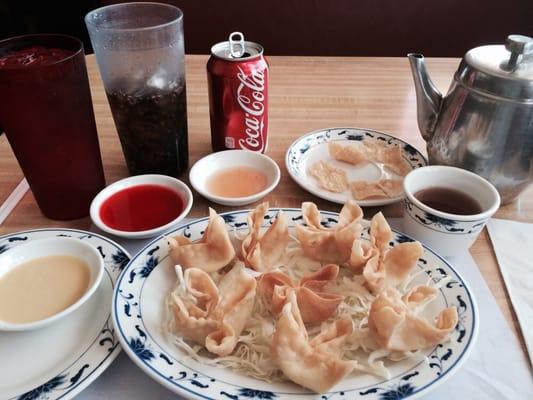 Crab puffs with sauces to follow