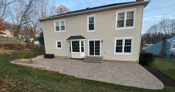 Patio with Retaining Wall - Installation