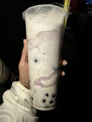 Taro smoothie with double boba