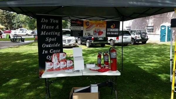 Promoting fire safety. We give free fire safety meetings.