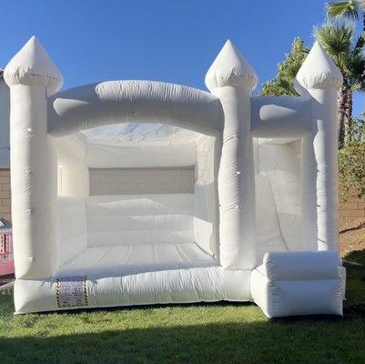 White bounce castle rental