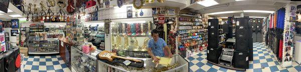 Panoramic view of the inside of the store, lower level. There is also an upper level.