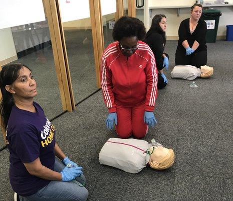 CCWU members taking our CPR and First Aid Certification Course. Register for our next one today!