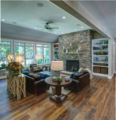 Crystal Mountain Custom Home, Living Room