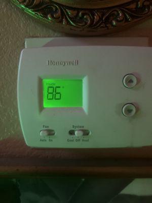 The temperature of the house