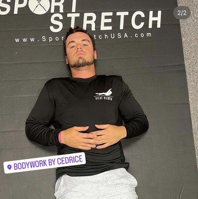 Stretch session with pro athlete