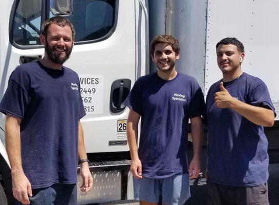 The Super Crew!  Vladamir, Mark and Juan of Mira Moving.