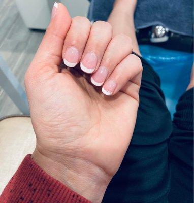 Dip powder French manicure