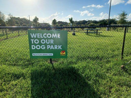 A little dog park so your dogs can stretch their legs a bit.