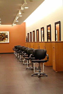 The luxurious Cordova Mall salon interior of Belk Salon & Spa, the best salon in Pensacola with salon products by Redken and Pureology.