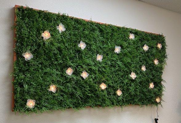 Our very own Artificial green wall in a frame as wall accent