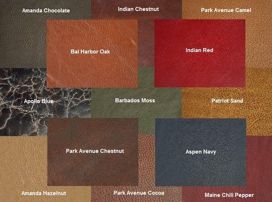 Samples of Our Full Grain Aniline Leathers...For Mature Homes & Applications!!