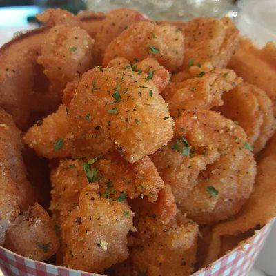 FRIED SHRIMP IN WAFFLE CONE