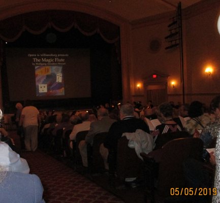 Opera in Williamsburg: Production of Mozart's "The Magic Flute" at Kimball Theatre.