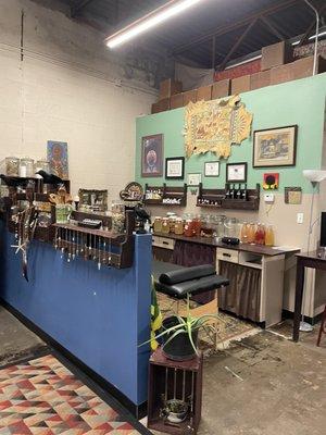 Bar featuring kombucha and more things for sale