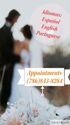 Ceremonia de Bodas en:  English, Español y Portuguese