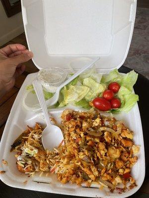 Chicken and rice and salad (forgot to take a photo before I started eating it). Delicious and super filling.