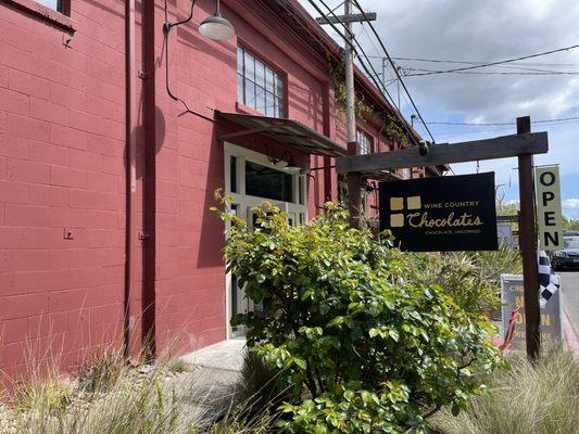 Exterior of Wine Country Chocolates at Jack London Village in Glen Ellen.