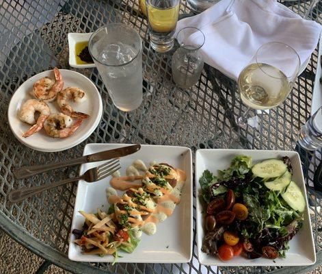 New England Style Crab Cakes with side salad