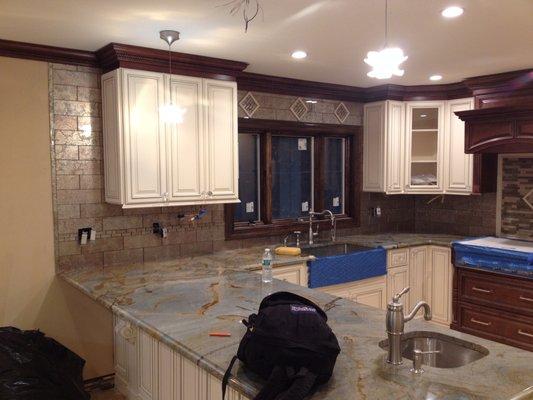 Kitchen Tile Job showing overall finish.