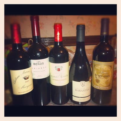 Hand-selected variety of red wines by owner.