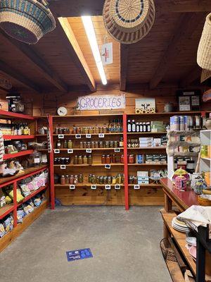 Inside the farm store...the jars section.