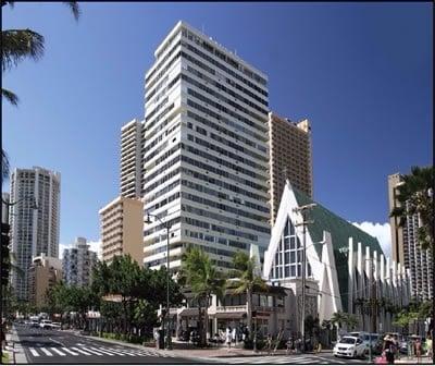 Foster Tower is situated next to  Saint Augustine by the Sea Catholic Church, a historic landmark.