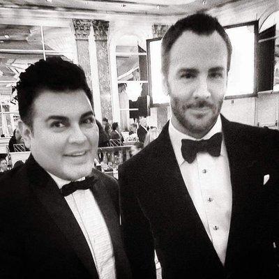 Tom Ford designer/author/director and Edward Sanchez Makeup Artist