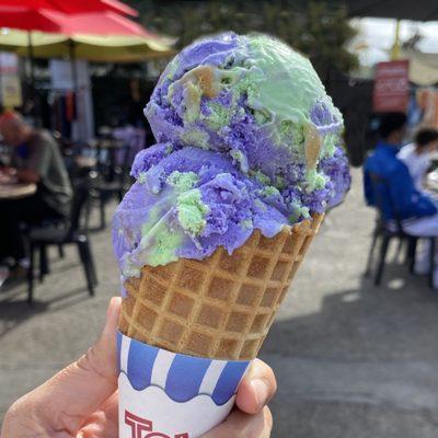 Ube pandan crunch ice cream