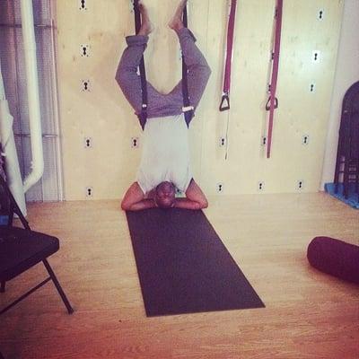 Michael (Hayes- the instructor) chilling on the yoga wall.