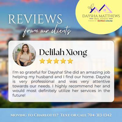 Another happy client! 'Working with Delilah Xiong, was amazing. Expertise turned our dream home into reality. Thank you! Let's Connect!