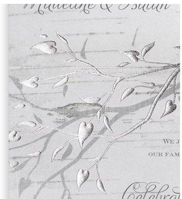 silver foil invitation