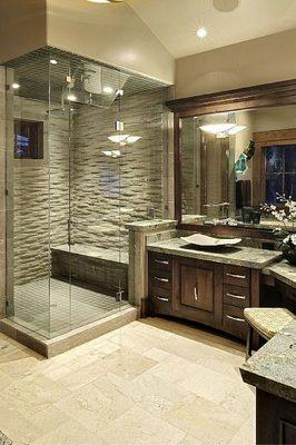 Custom Ceramic and Natural Stone Shower