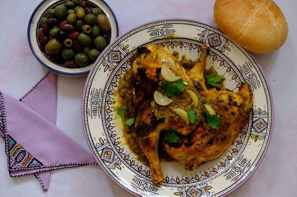 Moroccan roasted chicken with lemon chermoula