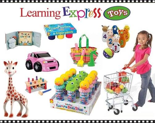 We offer a HUGE selection of toys, books and games