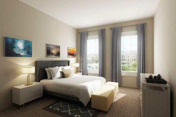 Master bedroom with lots of natural light