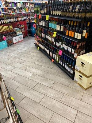 Wines, tile, new shelves!